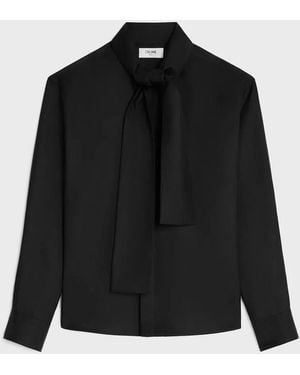 Celine Tie-Neck Shirt - Black