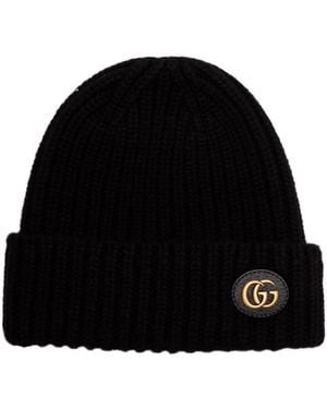 Gucci Knit Beanie Ribbed Texture - Black