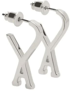 Ami Paris Ami De Coeur Small Hoop Earrings - White