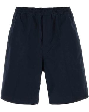 Prada Dark Poplin Bermuda Shorts - Blue