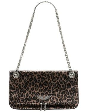 Zadig & Voltaire Zadig&Voltaire Rock Ii Metallic Leopard Bag - Black