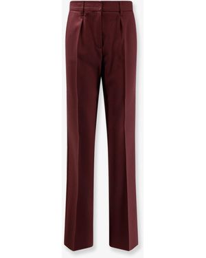 Max Mara Cannes Virgin Wool Pants - Red