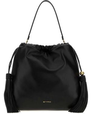 Etro Sh.Bag Kalispera L Pelle + Nappe 37,5X35,5X1 - Black