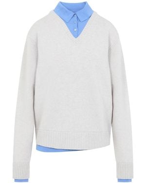 Acne Studios Dirty Polo Sweater - Blue