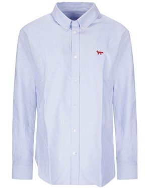 Maison Kitsuné Maison Kitsuné Profile Fox Cotton Shirt - Blue