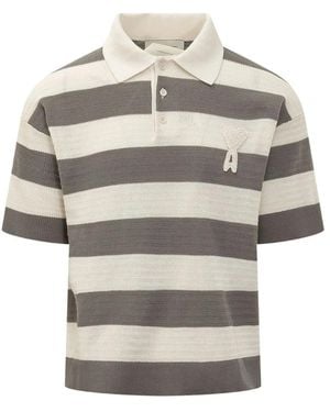 Ami Paris Ss Polo Ami Coeur - Gray