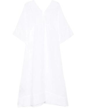 120% Lino Linen Kaftan - White