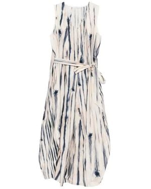High Tie-Dye Midi Dress - White