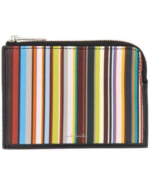 Paul Smith Signature Stripe Zipper Wallet - Black