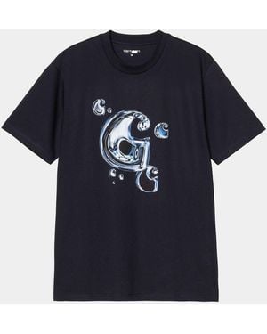 Carhartt Ss Solar Chrome C-Logo Tshirt - Blue