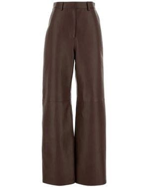 Loewe Chocolate Nappa Leather Pant - Brown