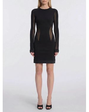 The Attico Mini Dress With Tulle Inserts - Black