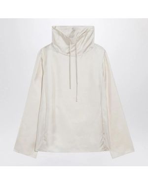 Loulou de Saison Ivory Cyna Silk Blouse - White