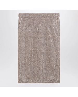 GIUSEPPE DI MORABITO Midi Skirt With Rhinestones - Brown