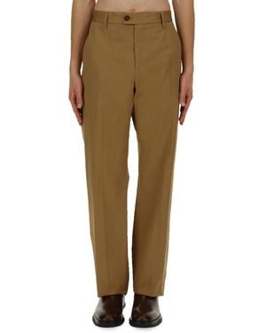 McQueen Trousers With Logo - Natural