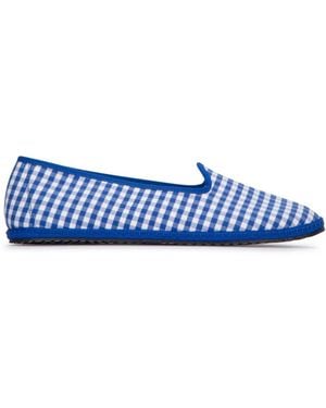 Vibi Venezia Checked Slip On Loafers - Blue