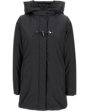 Fay Nylon Quilted Hood Jacket - Black