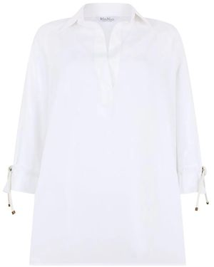 Max Mara Blouse With Decorative Ties - White