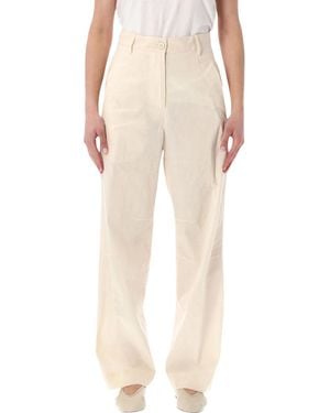 Dries Van Noten High-Waist Cotton Trousers - Natural