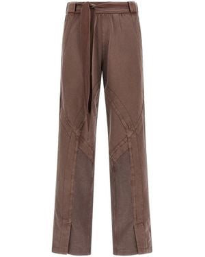 The Attico Front Split Pants - Brown
