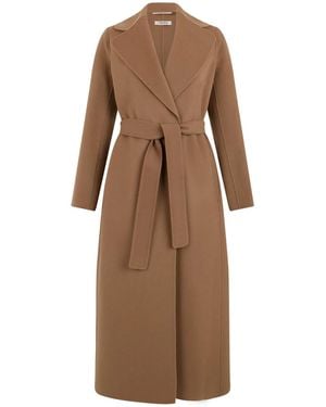 Max Mara S Max Mara Long Coat With Belt - Brown