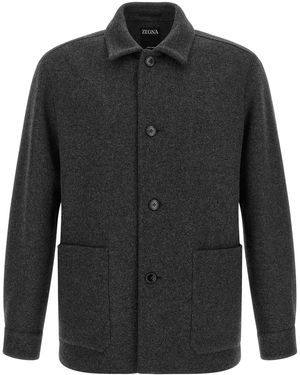 ZEGNA Jersey Overshirt - Black