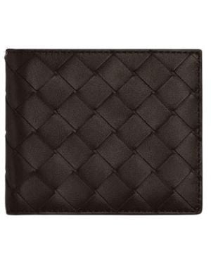 Bottega Veneta Portafoglio Bifold Con Motivo Intrecciato - Black