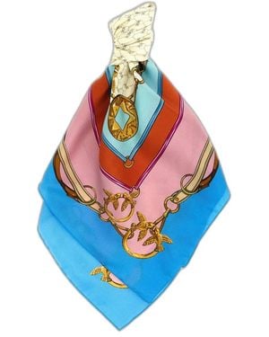 Pinko Viscose Silk Scarf - Blue