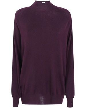 Aspesi Round Neck Jumper - Purple