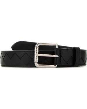Bottega Veneta Leather Belt - Black