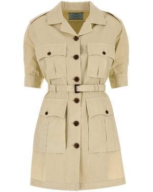 Prada Poplin Shirt Dress - Natural