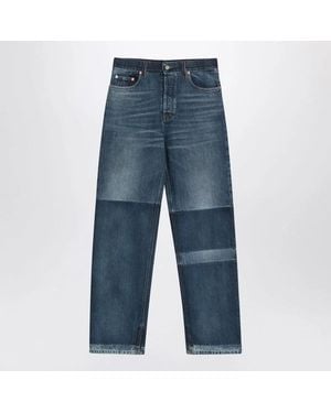 Gucci Two-Tone Wide-Leg Jeans With Stone-Washed Treatment - Blue