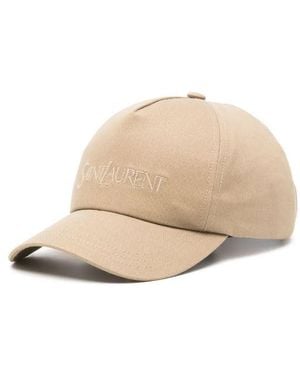 Saint Laurent Cappello Da Baseball Con Logo - Natural