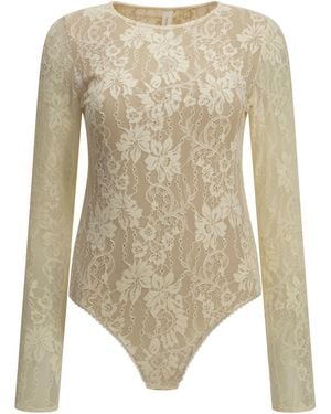 Zimmermann Polyamide Elastane Lace Bodysuit - Natural