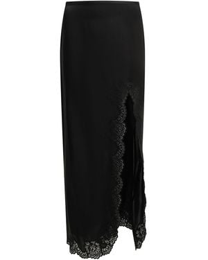 Valentino Long Skirt With Ruffles - Black