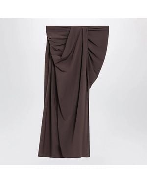 Jacquemus Asymmetric Pareo Skirt - Brown