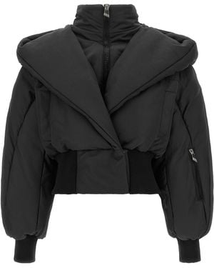 The Attico Convertible Neck Down Jacket - Black