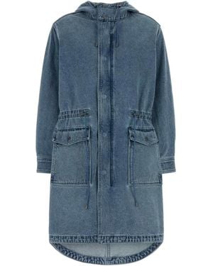 MICHAEL Michael Kors Michael By Michael Kors Oversized Denim Parka - Blue