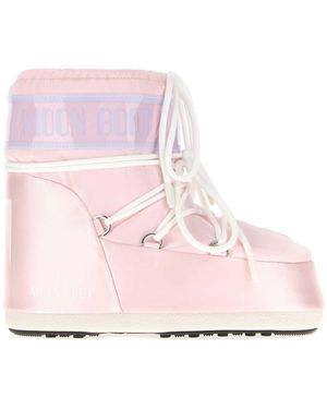 Moon Boot Pastel Fabric Icon Low Ankle Boots - Pink