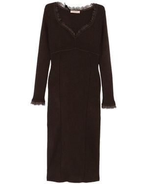 Twinset Darkness Viscose Dress - Brown