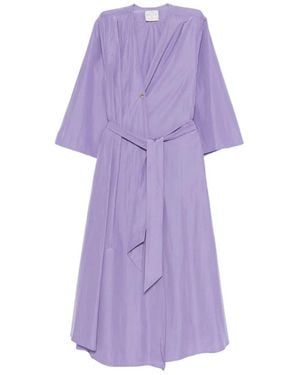 forte_forte Polyester Cotton Dress - Purple