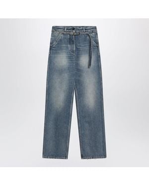 Dries Van Noten Washedeffect Jeans With Belt - Blue