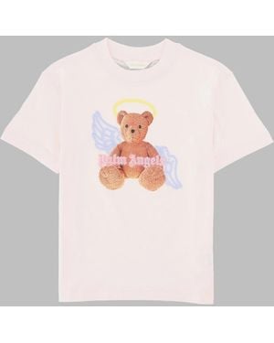 Palm Angels Neck Logo Brushed Reg Tee S/S Girl - White