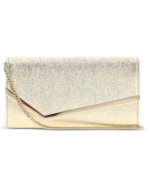 Jimmy Choo Emmie Platinum Ice Brilliance Fabric Clutch Bag - Natural