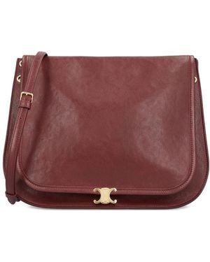 Celine Soft Triomphe Shoulder Bag - Purple