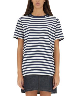 A.P.C. Striped T-Shirt - Blue