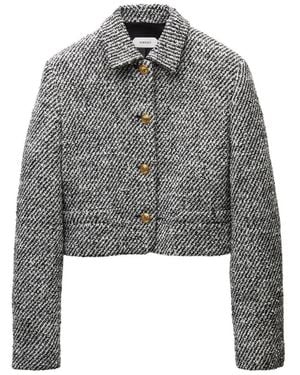 Versace Bouclé Wool Jacket - Grey