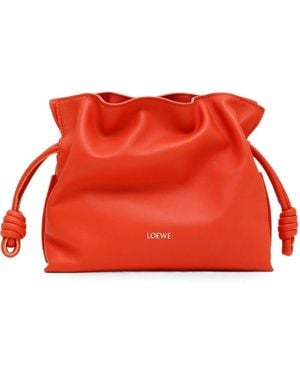 Loewe Mini Flamenco Leather Bucket Bag - Red