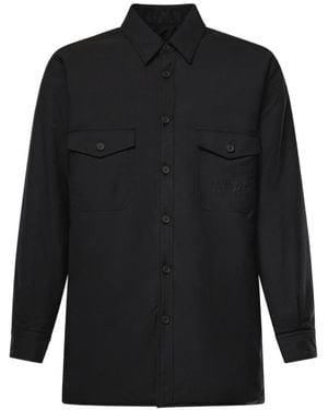 MM6 by Maison Margiela Wool-Blend Shirt - Black