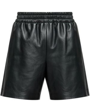Gucci Leather Bermuda Shorts With Elasticated Waist - Black